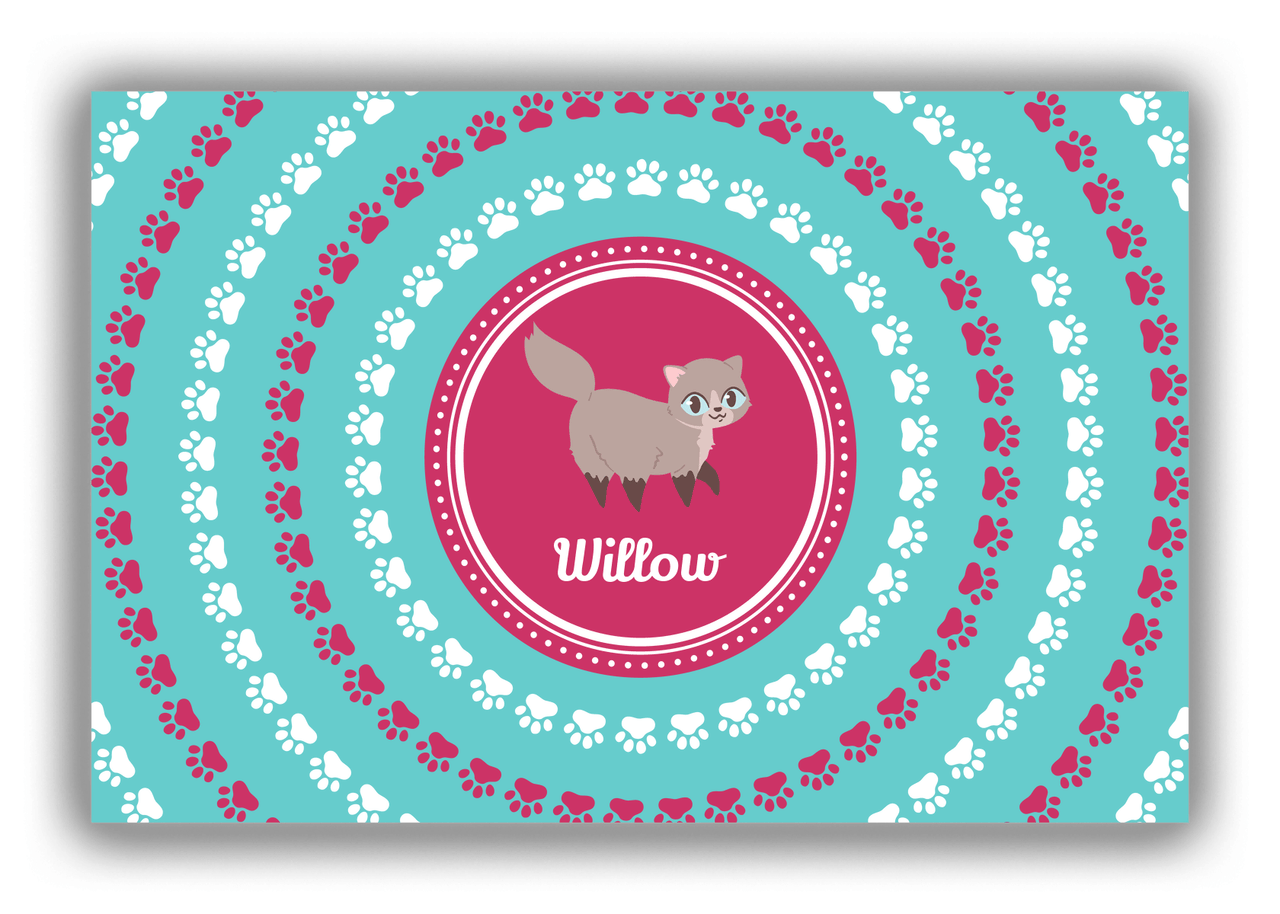 Personalized Cats Canvas Wrap & Photo Print XV - Teal Background - Cat III - Front View