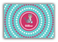 Thumbnail for Personalized Cats Canvas Wrap & Photo Print XV - Teal Background - Cat IV - Front View