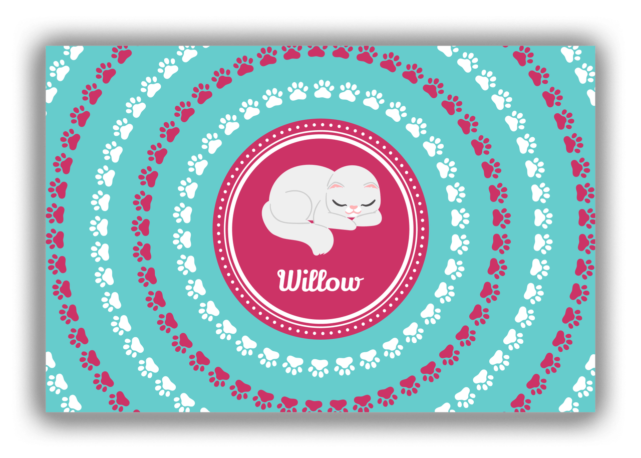 Personalized Cats Canvas Wrap & Photo Print XV - Teal Background - Cat VI - Front View