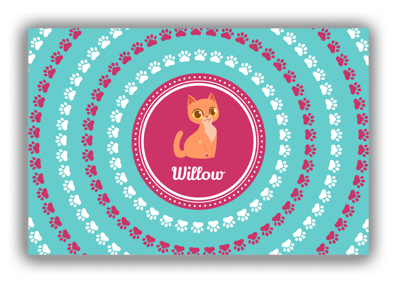 Personalized Cats Canvas Wrap & Photo Print XV - Teal Background - Cat VII - Front View
