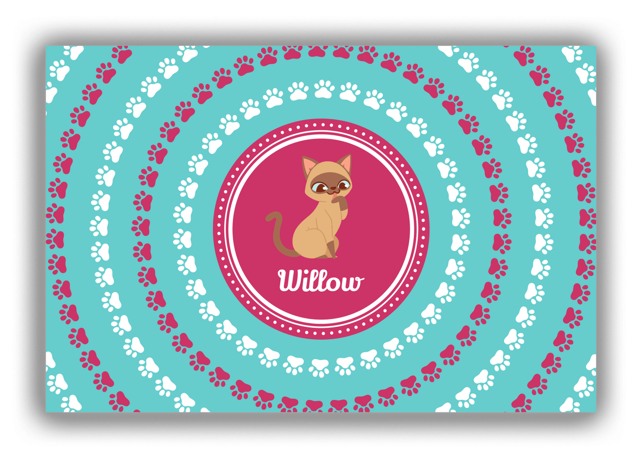 Personalized Cats Canvas Wrap & Photo Print XV - Teal Background - Cat VIII - Front View
