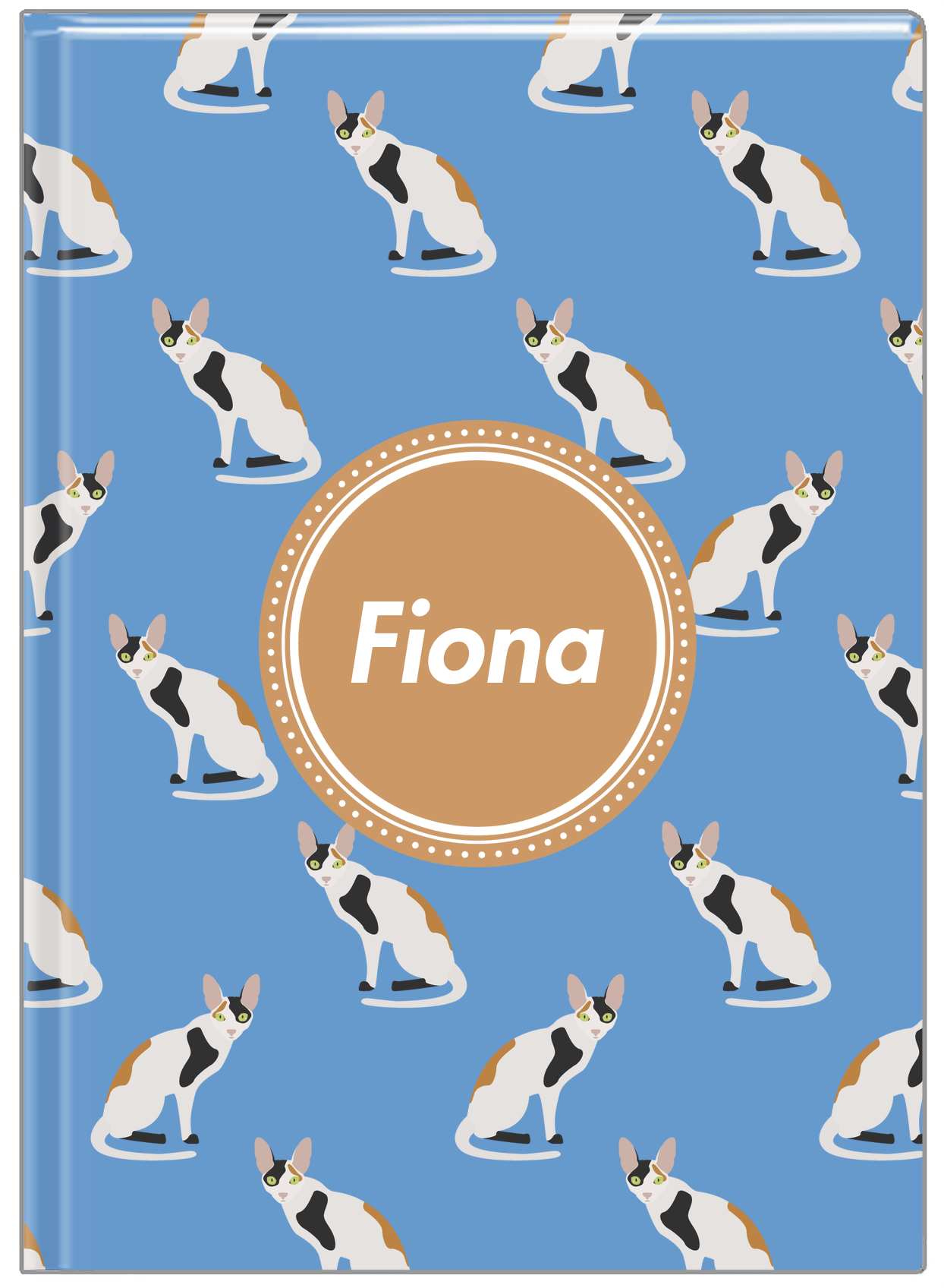 Personalized Cats Journal VI - Blue Background - Cat IX - Front View