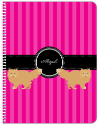 Thumbnail for Personalized Cats Notebook II - Pink Background - Cat II - Front View