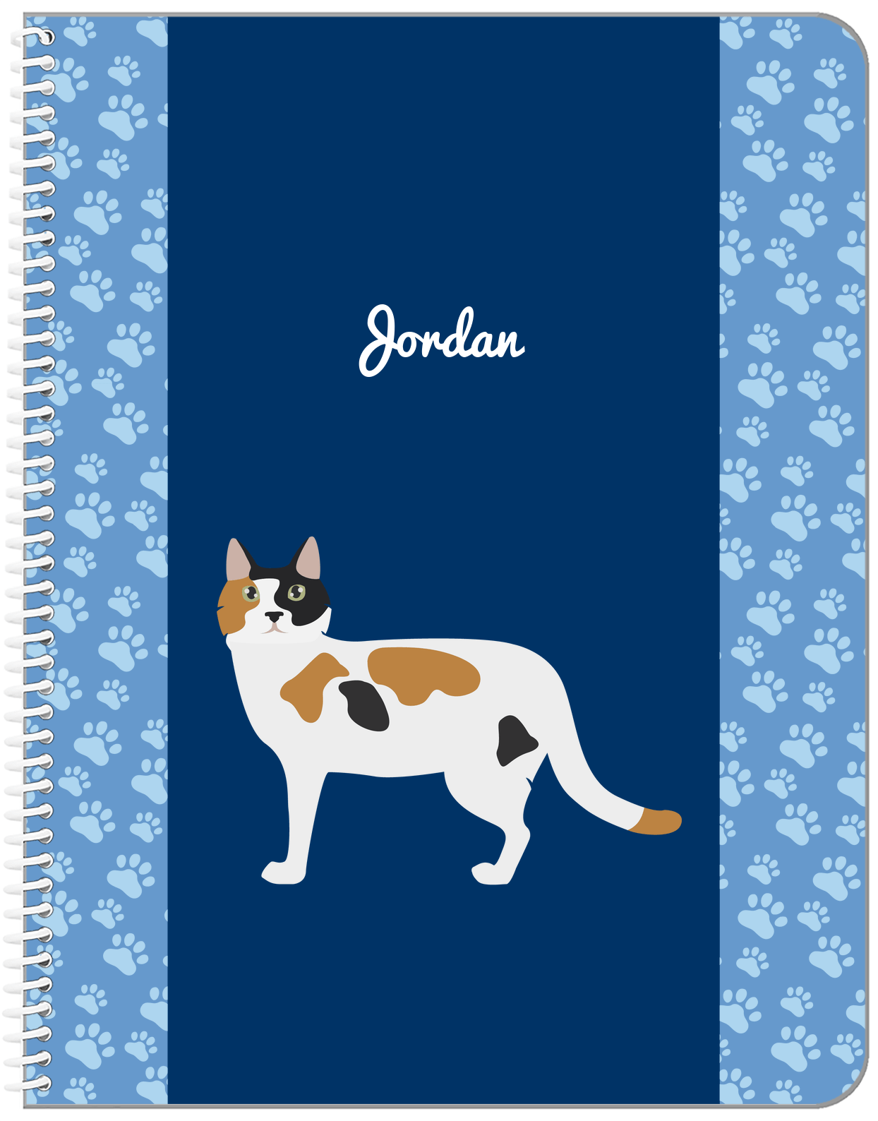 Personalized Cats Notebook IV - Blue Background - Cat VII - Front View