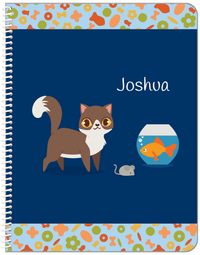 Thumbnail for Personalized Cats Notebook VII - Blue Background - Cat II - Front View