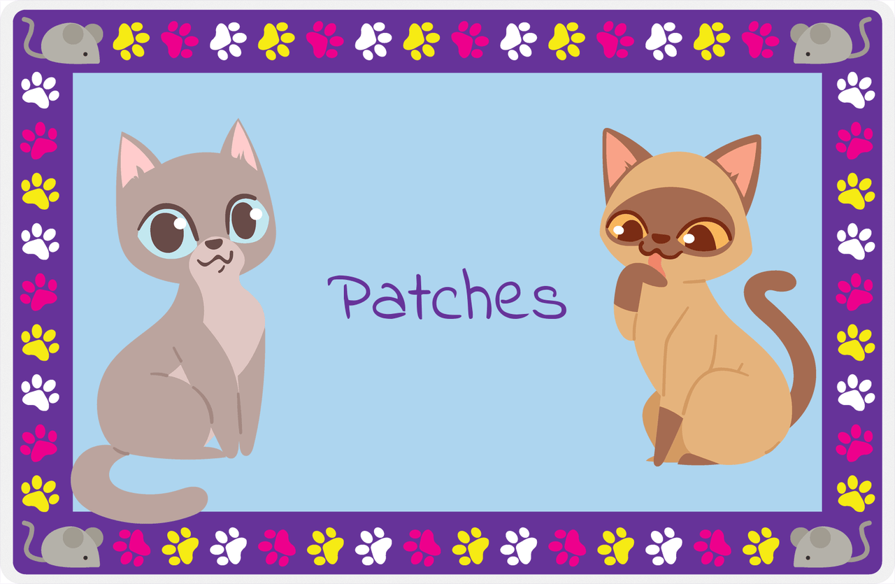 Personalized Cats Placemat III - Paw Border - Cats II -  View