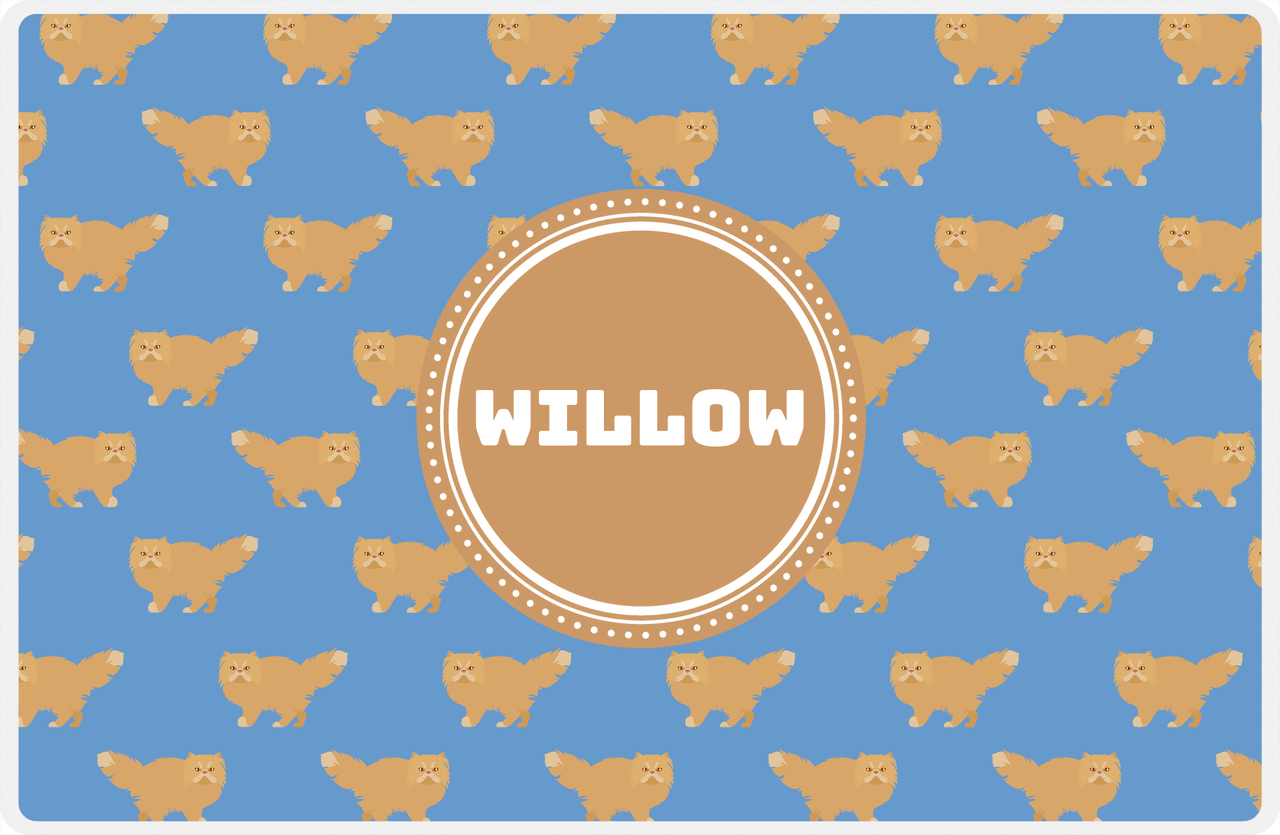 Personalized Cats Placemat VI - Blue Background - Cat II -  View