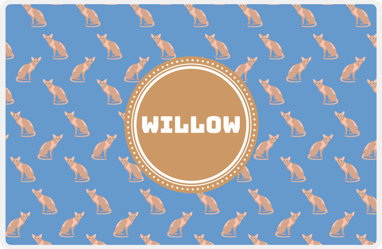 Personalized Cats Placemat VI - Blue Background - Cat IV -  View