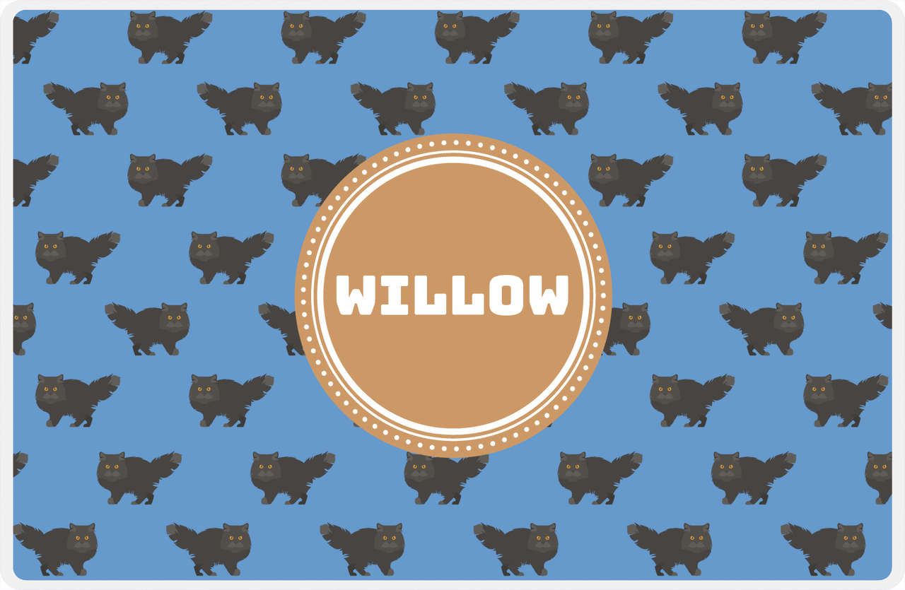 Personalized Cats Placemat VI - Blue Background - Cat VI -  View