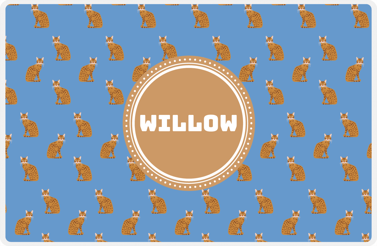 Personalized Cats Placemat VI - Blue Background - Cat VIII -  View