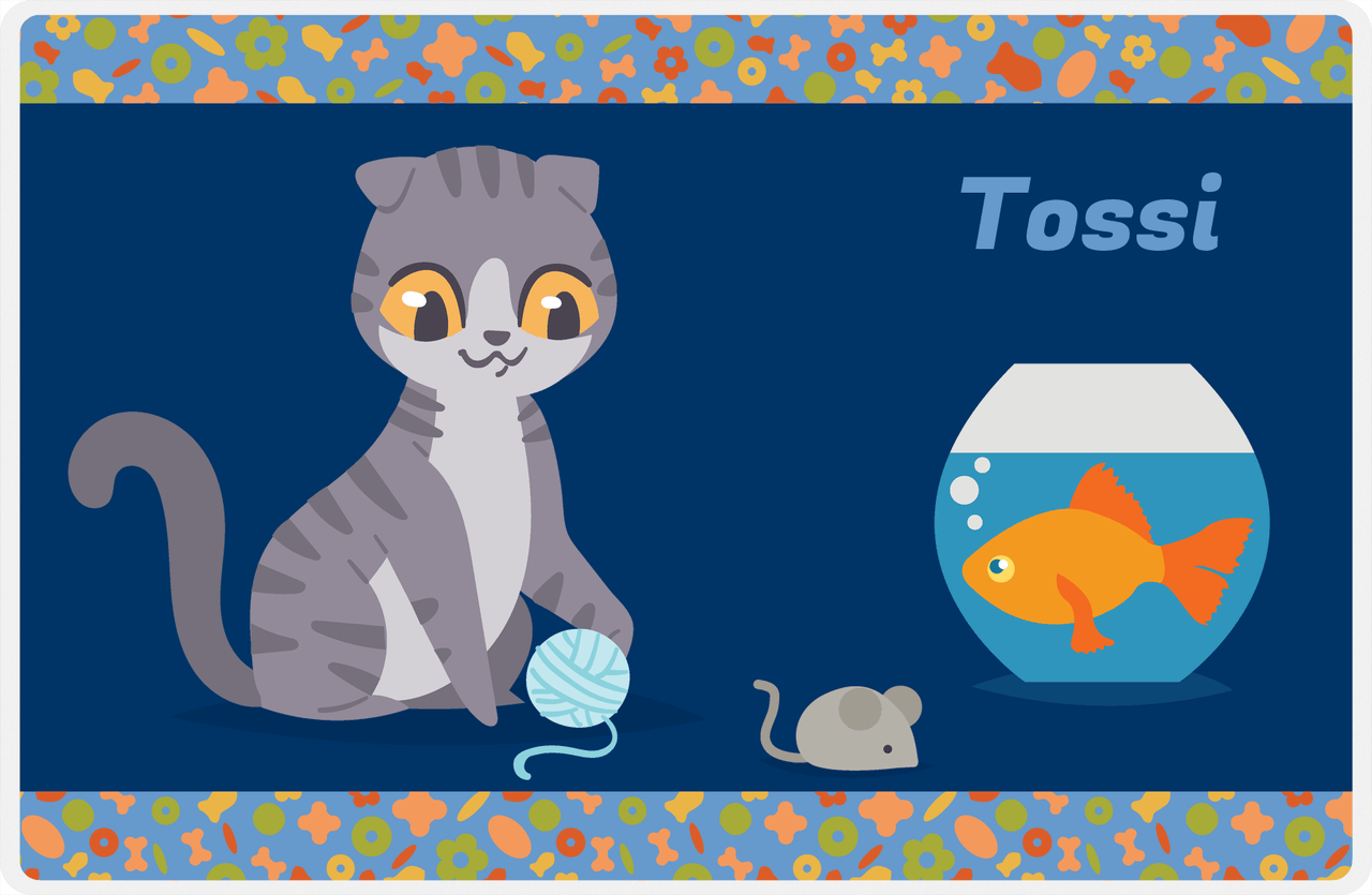 Personalized Cats Placemat VII - Fish Bowl - Cat IV -  View