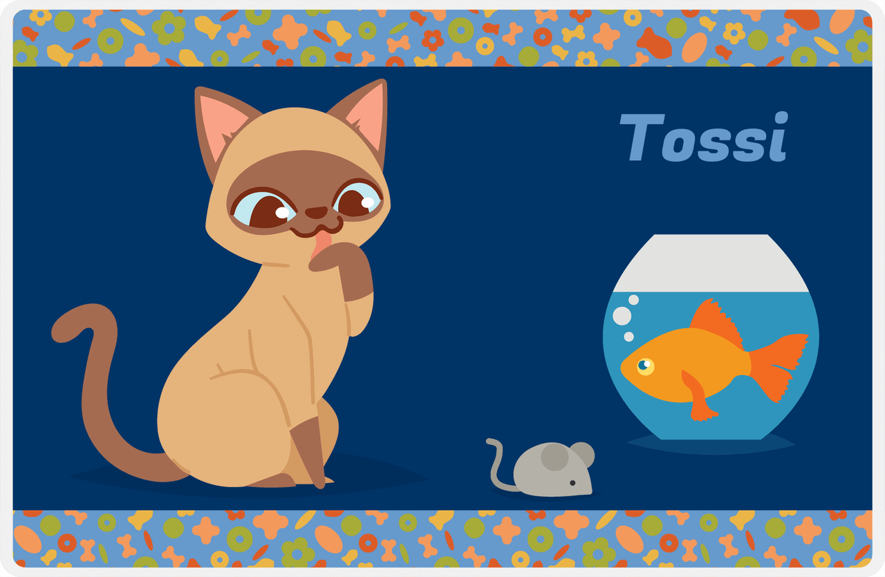 Personalized Cats Placemat VII - Fish Bowl - Cat VIII -  View
