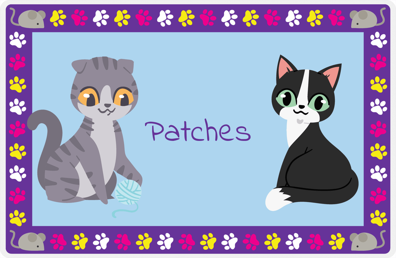 Personalized Cats Placemat III - Paw Border - Cats I -  View