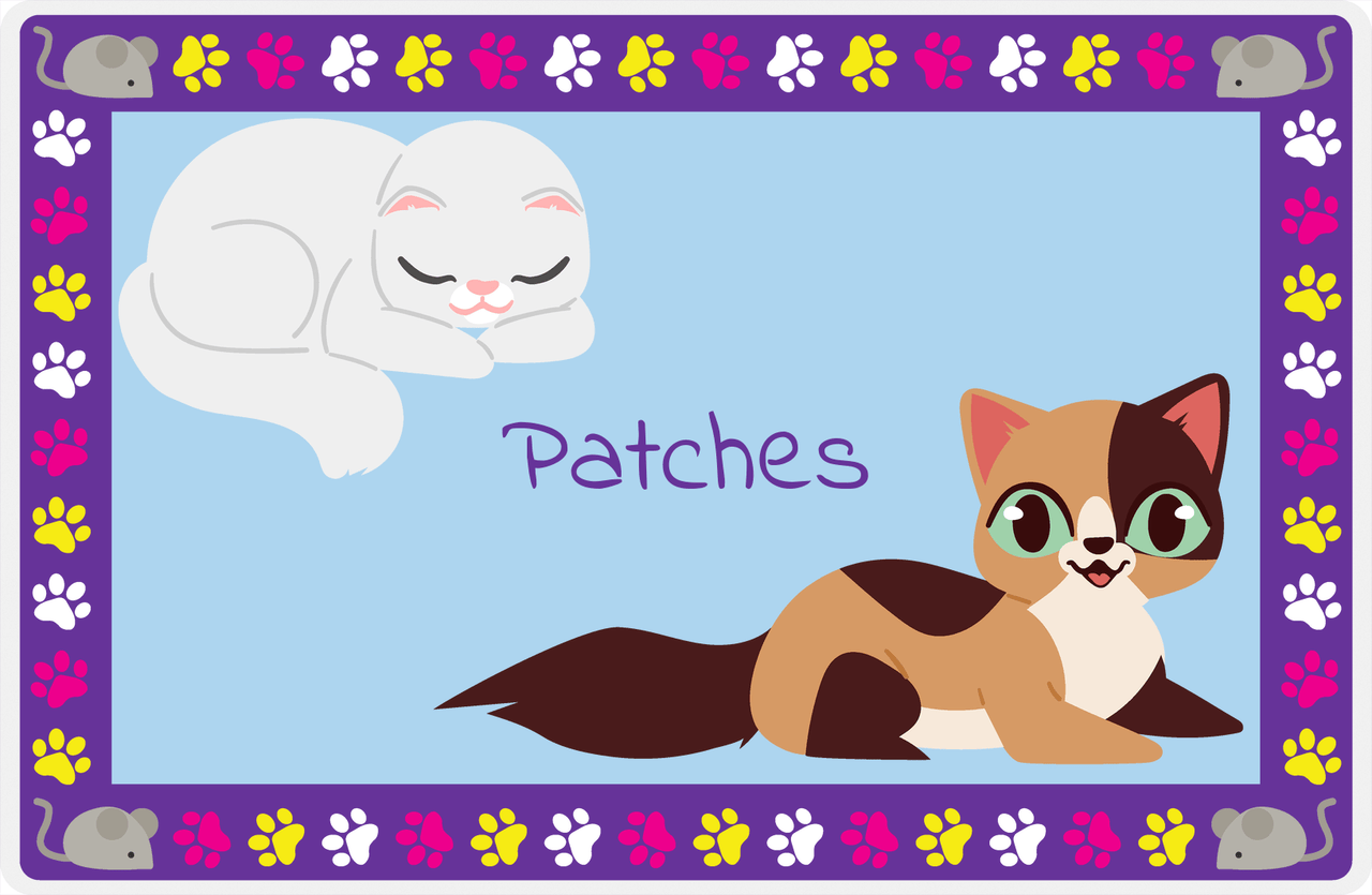 Personalized Cats Placemat III - Paw Border - Cats V -  View