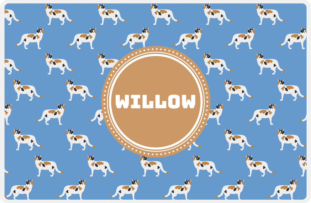Personalized Cats Placemat VI - Blue Background - Cat VII -  View