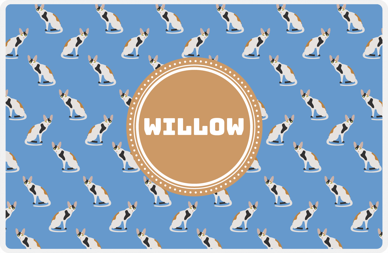 Personalized Cats Placemat VI - Blue Background - Cat IX -  View