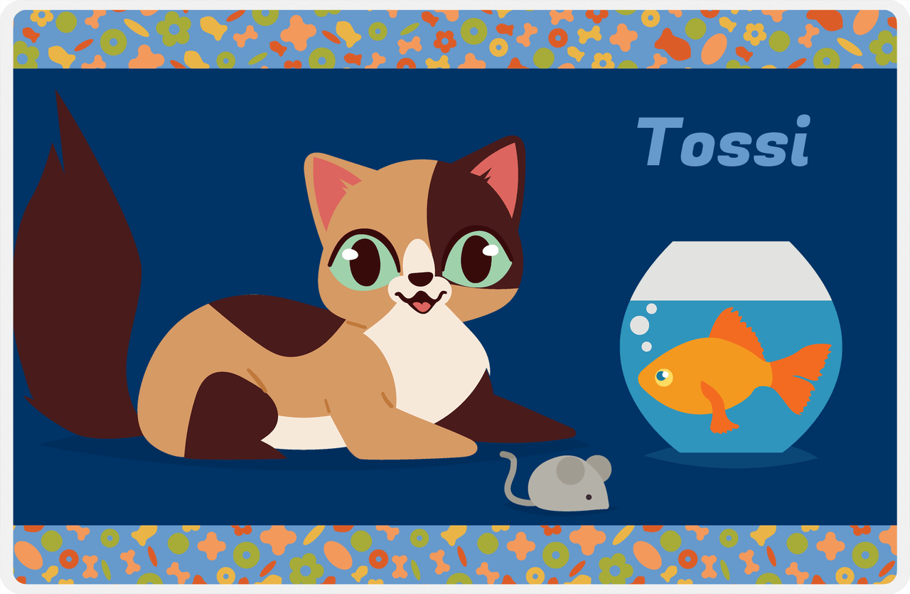 Personalized Cats Placemat VII - Fish Bowl - Cat I -  View