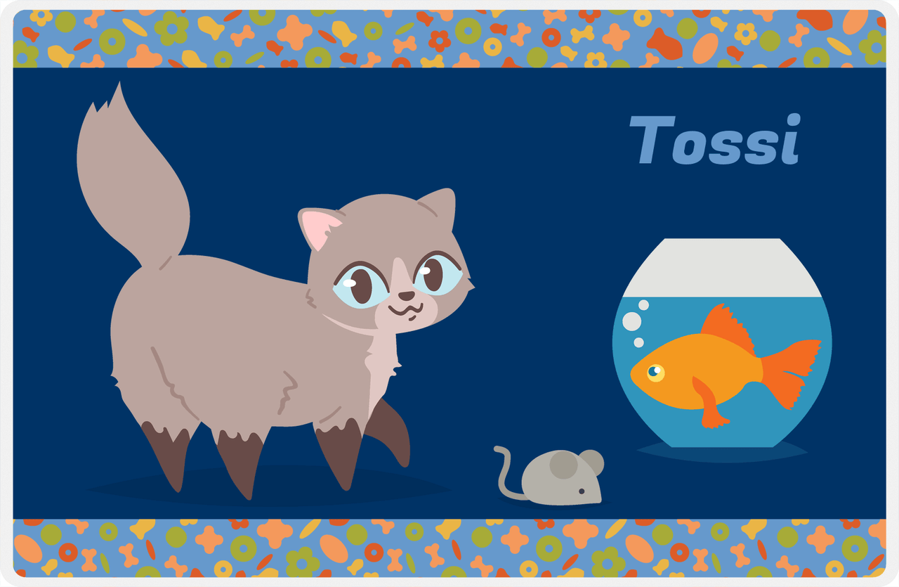 Personalized Cats Placemat VII - Fish Bowl - Cat III -  View