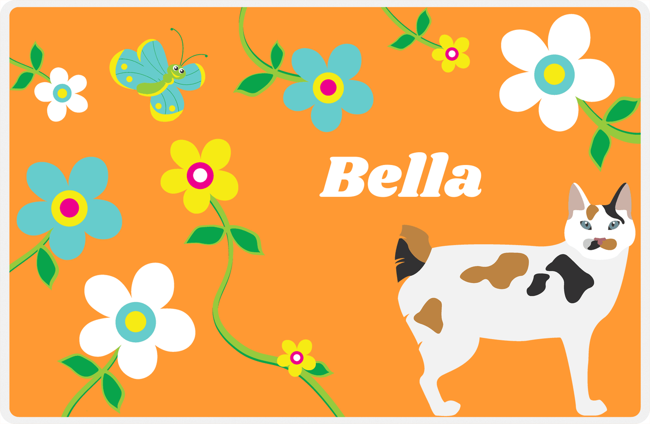 Personalized Cats Placemat IX - Flower Feline - Cat I -  View