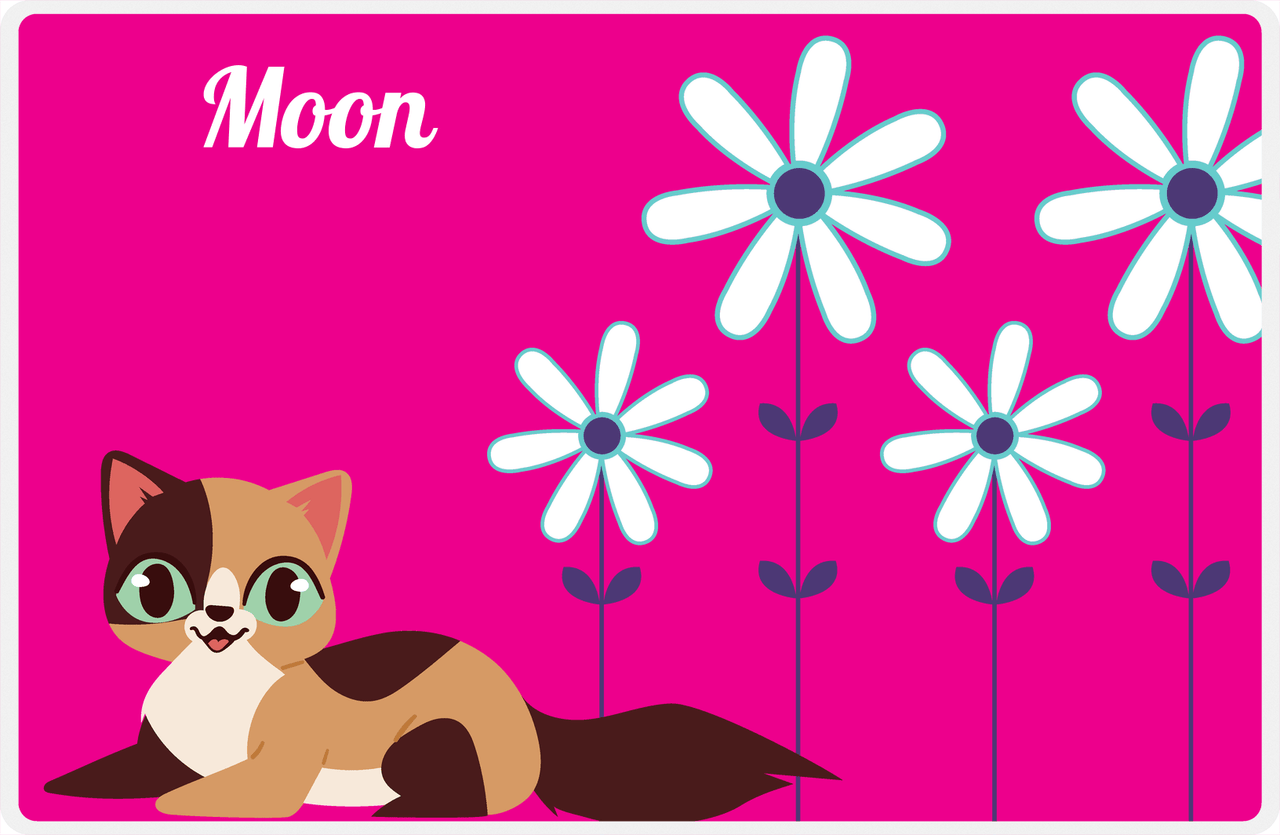 Personalized Cats Placemat X - Pink Background - Cat I -  View