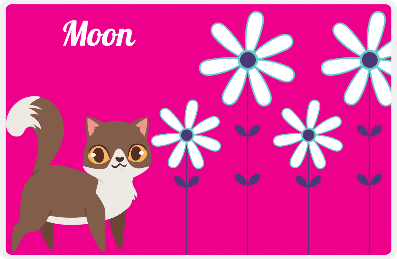 Personalized Cats Placemat X - Pink Background - Cat II -  View