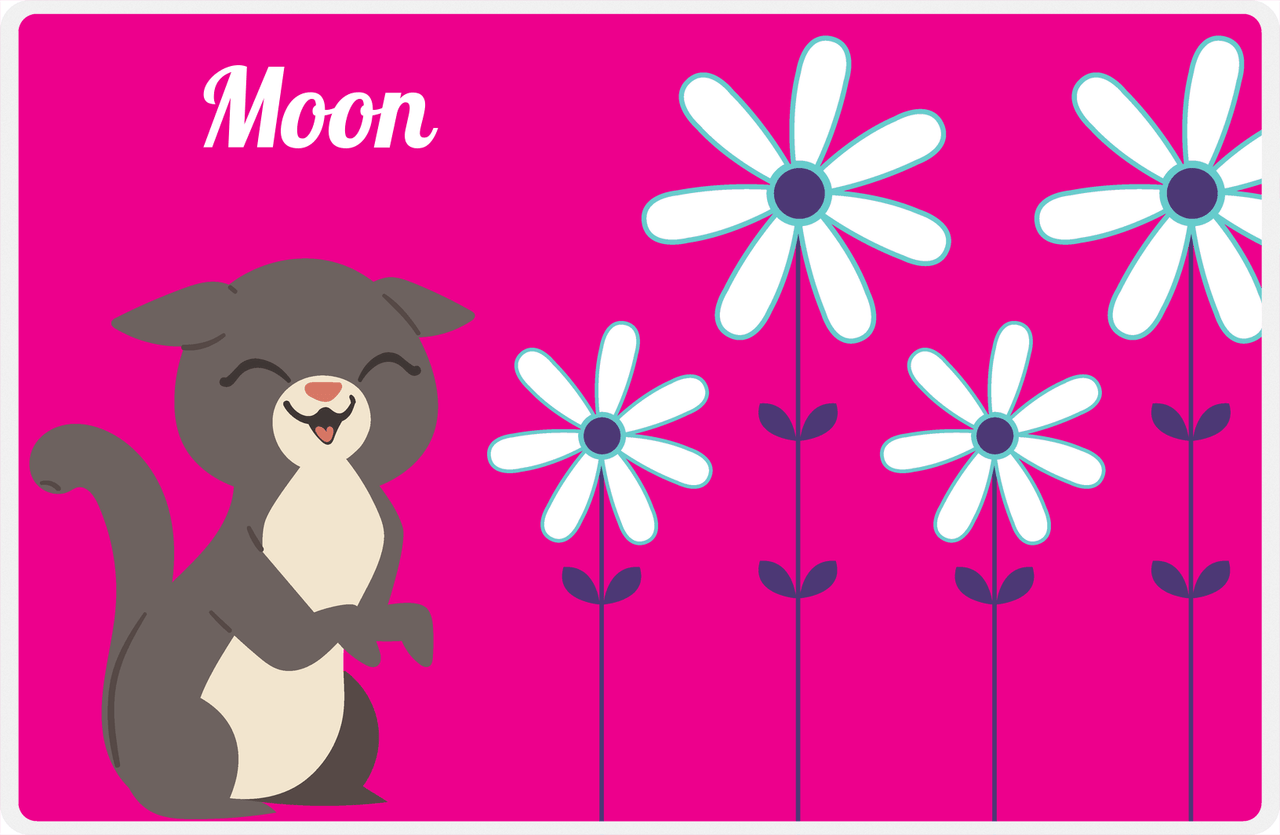 Personalized Cats Placemat X - Pink Background - Cat V -  View