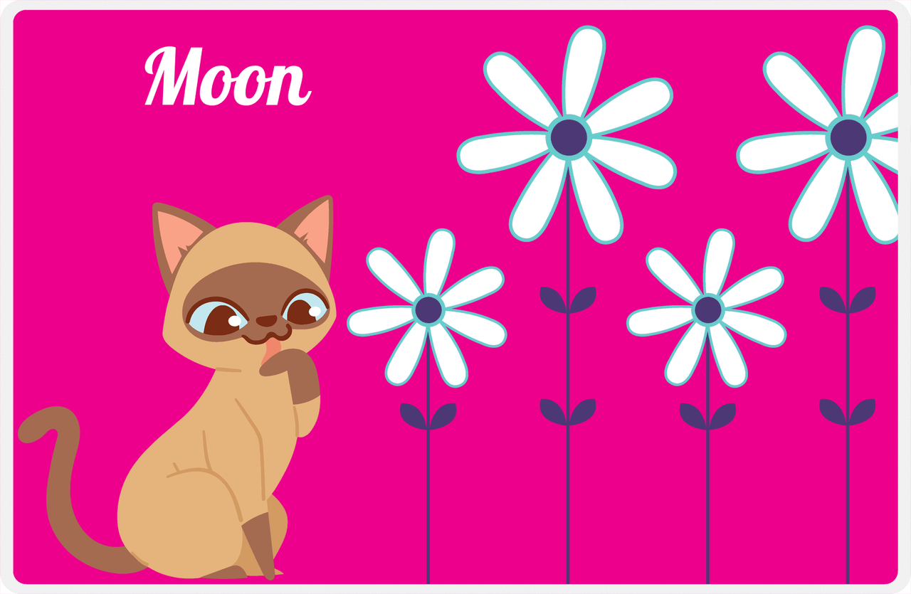 Personalized Cats Placemat X - Pink Background - Cat VIII -  View