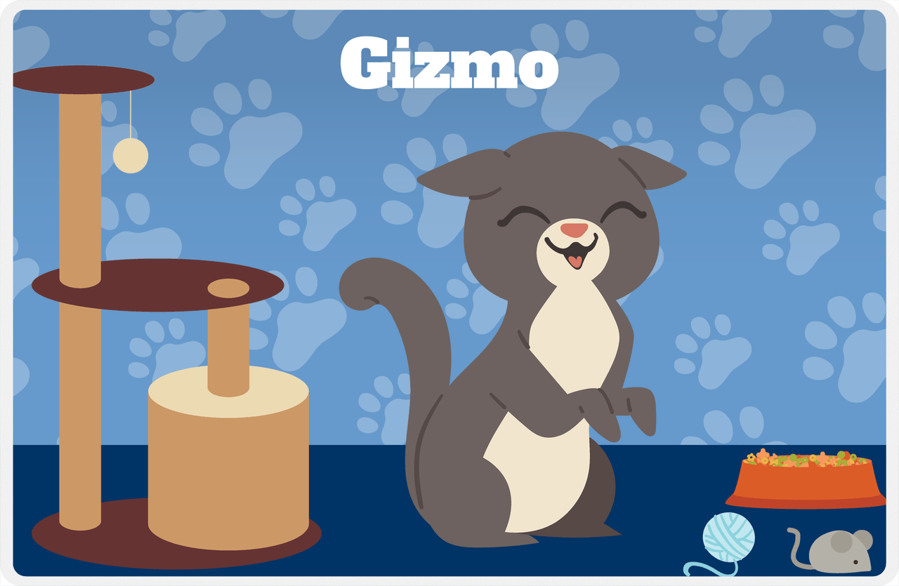 Personalized Cats Placemat XIII - Cat Toys - Cat V -  View