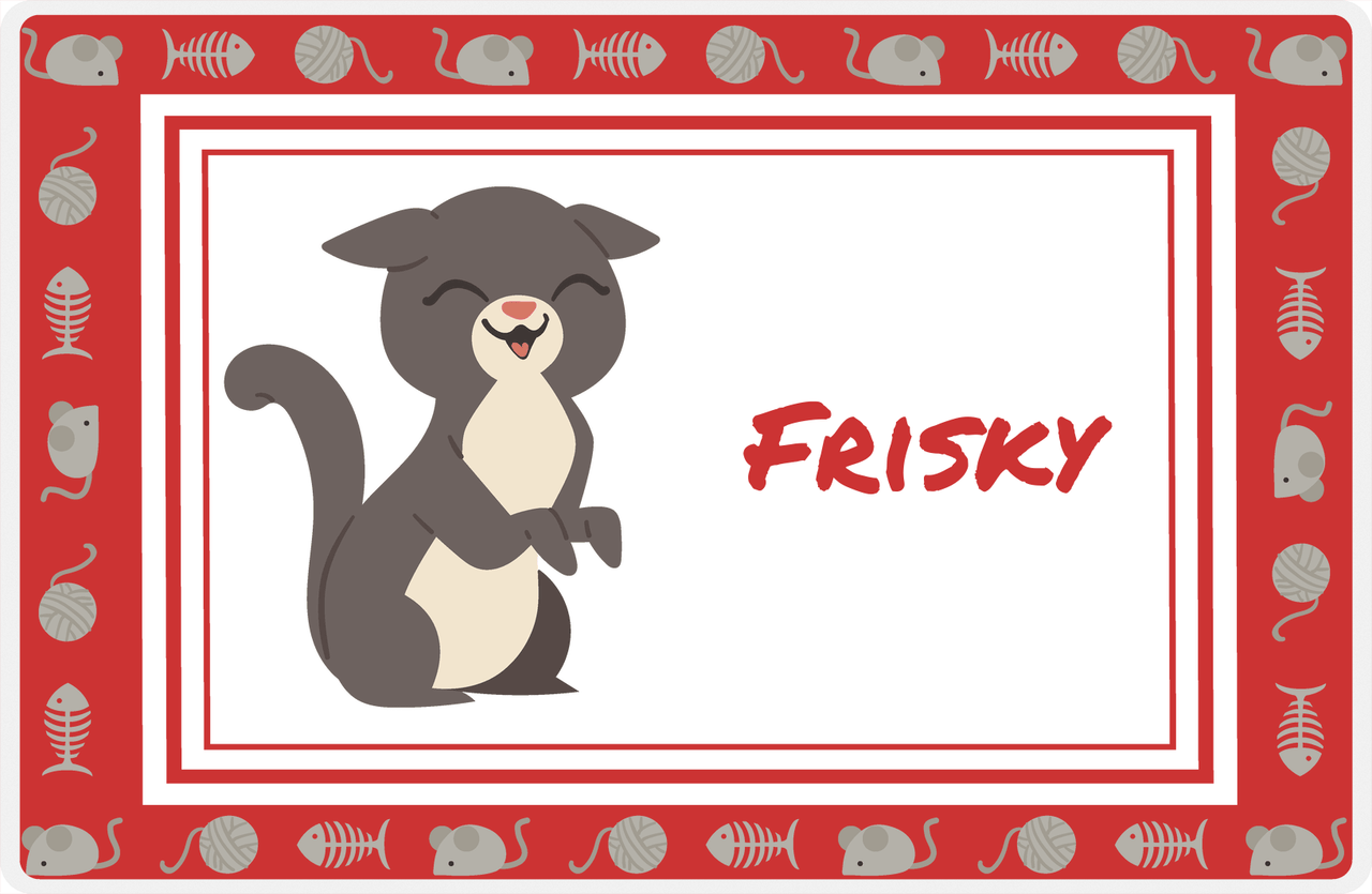Personalized Cats Placemat XIV - Toy Border - Cat V -  View