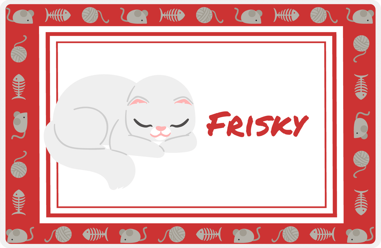 Personalized Cats Placemat XIV - Toy Border - Cat VI -  View