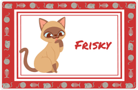 Thumbnail for Personalized Cats Placemat XIV - Toy Border - Cat VIII -  View