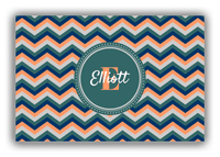 Thumbnail for Personalized Chevron Canvas Wrap & Photo Print I - Teal with Circle Nameplate - Front View