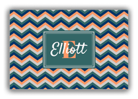 Thumbnail for Personalized Chevron Canvas Wrap & Photo Print I - Teal with Rectangle Nameplate - Front View