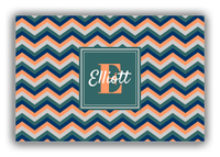 Thumbnail for Personalized Chevron Canvas Wrap & Photo Print I - Teal with Square Nameplate - Front View