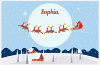 Thumbnail for Personalized Christmas Placemat I - Santa Moon - Blue Background -  View