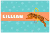 Thumbnail for Personalized Circus Animals Placemat VII - Teal Background - Tiger -  View