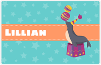 Thumbnail for Personalized Circus Animals Placemat VII - Teal Background - Seal -  View