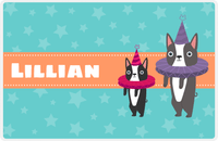 Thumbnail for Personalized Circus Animals Placemat VII - Teal Background - Dogs -  View