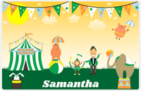 Thumbnail for Personalized Circus Animals Placemat VIII - Circus Flags - Yellow Background -  View