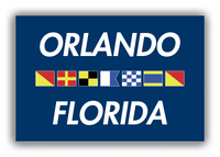 Thumbnail for Personalized City & State Nautical Flags Canvas Wrap & Photo Print - Blue Background - White Border Flags - Orlando, Florida - Front View