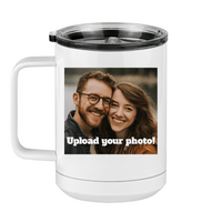 Thumbnail for Personalized Coffee Mug Tumbler with Handle (15 oz) - Upload Your Photo - Left View