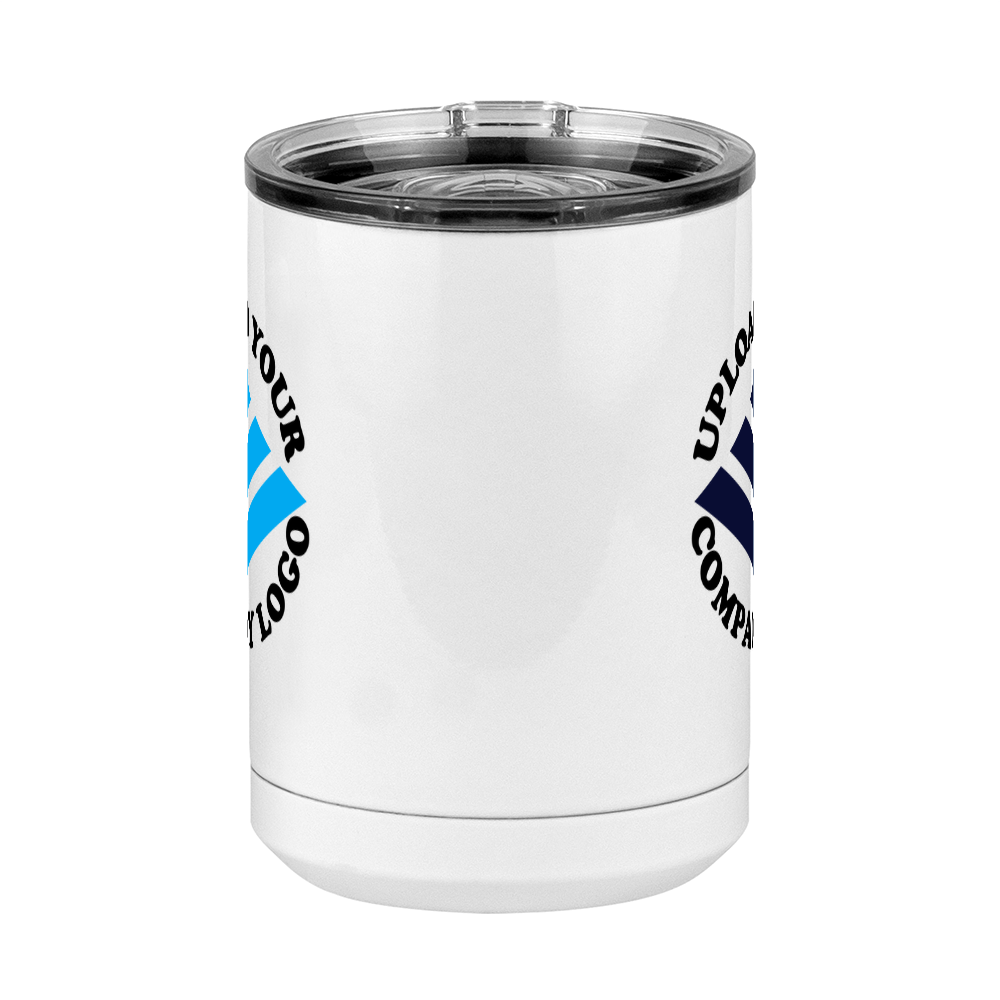 Personalized Coffee Mug Tumbler with Handle (15 oz) - Upload Your Logo - Front View