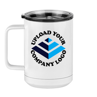 Thumbnail for Personalized Coffee Mug Tumbler with Handle (15 oz) - Upload Your Logo - Left View