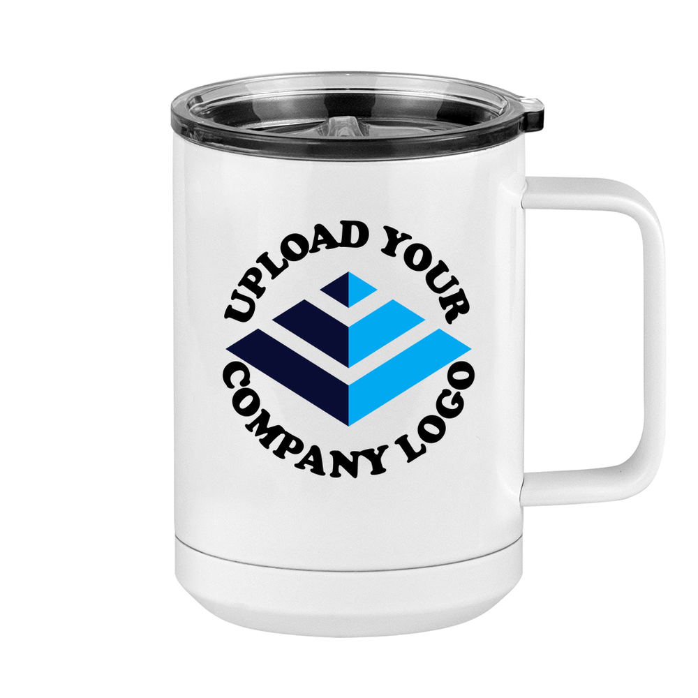 Personalized Coffee Mug Tumbler with Handle (15 oz) - Upload Your Logo - Right View