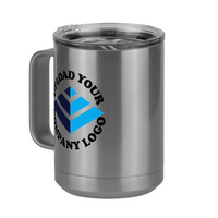 Thumbnail for Personalized Coffee Mug Tumbler with Handle (15 oz) - Upload Your Logo - Front Left View