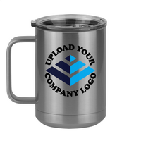 Thumbnail for Personalized Coffee Mug Tumbler with Handle (15 oz) - Upload Your Logo - Left View