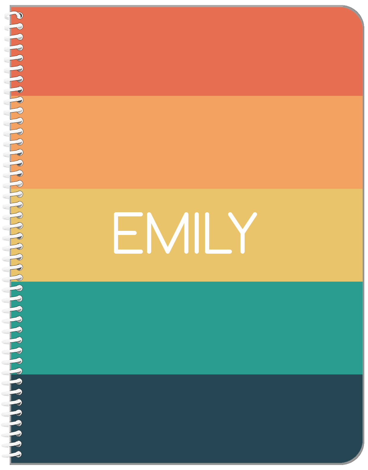 Personalized Color Block Notebook - Front View