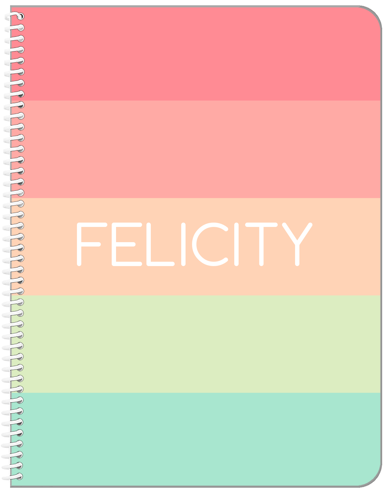 Personalized Color Block Notebook - Front View