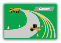 Thumbnail for Personalized Construction Truck Canvas Wrap & Photo Print III - Green Background - Truck I - Front View