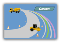 Thumbnail for Personalized Construction Truck Canvas Wrap & Photo Print III - Blue Background - Truck I - Front View